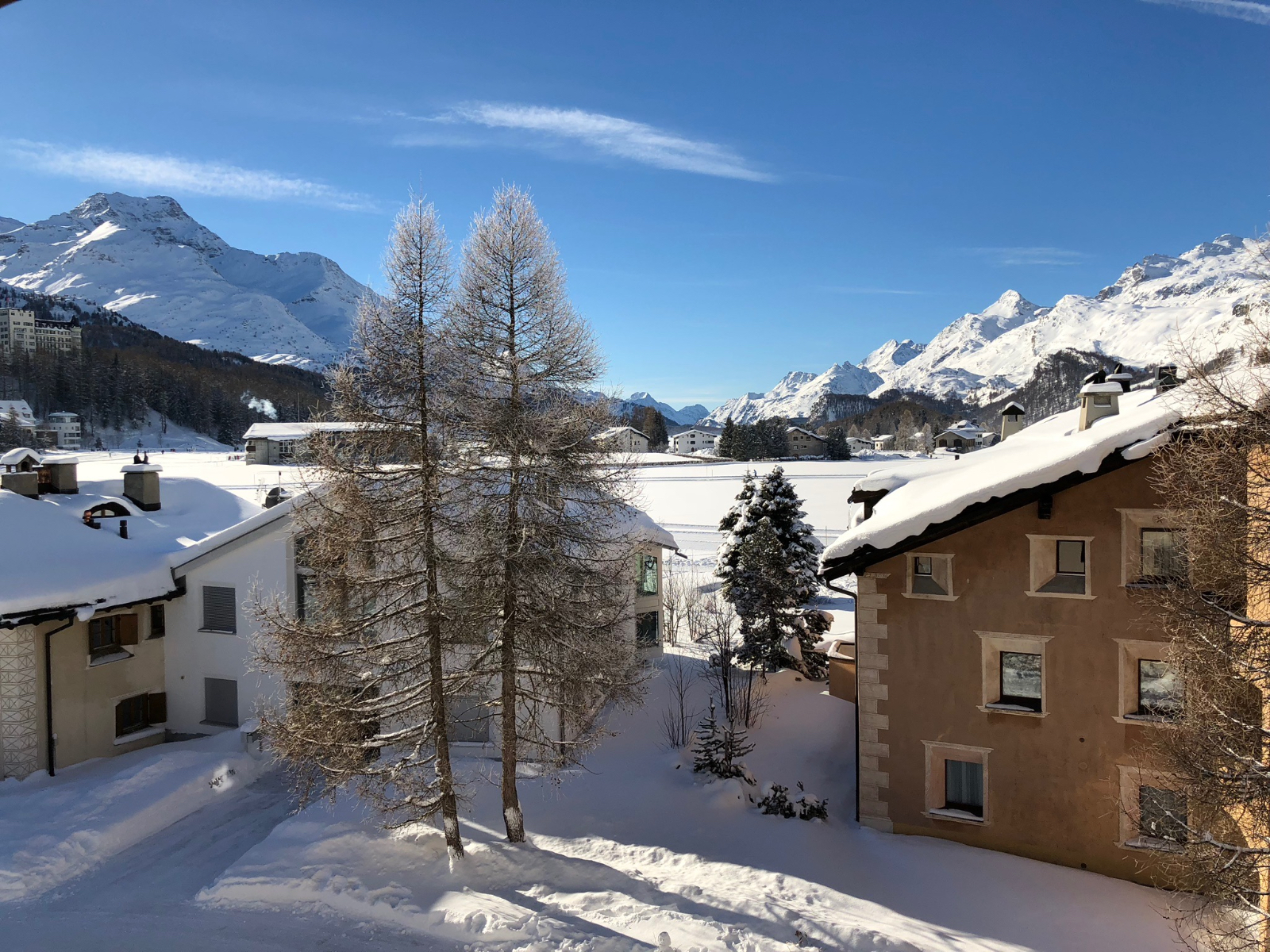 Winter Blick Von Wohnung Richtung Silsersee